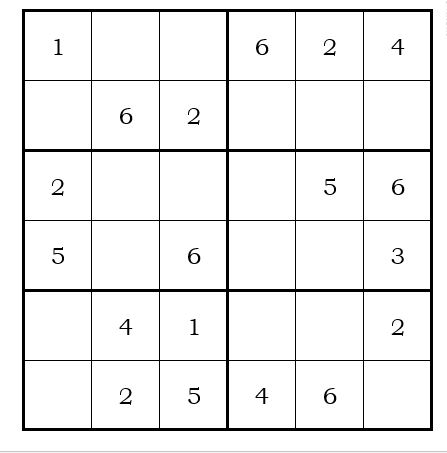 Sudoku 6×6 (8+)